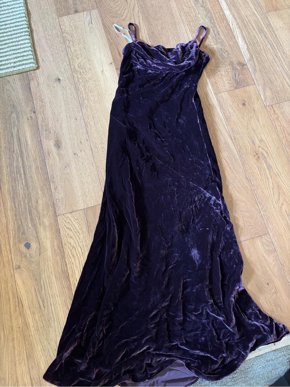 Y2k fiori di zucca silk blend velvet formal maxi gown womens 6 purple